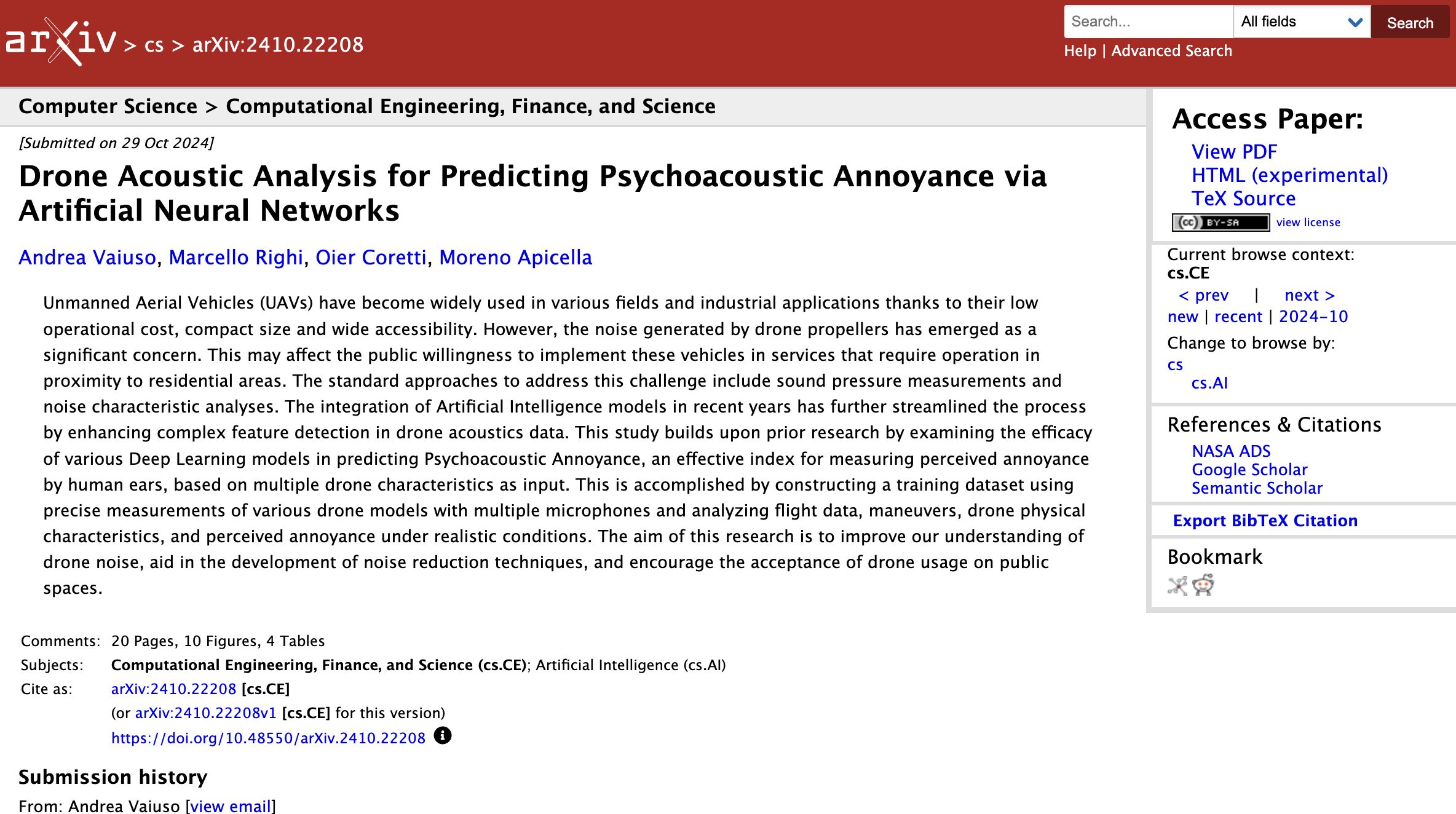 Preview of drone acoustic analysis paper