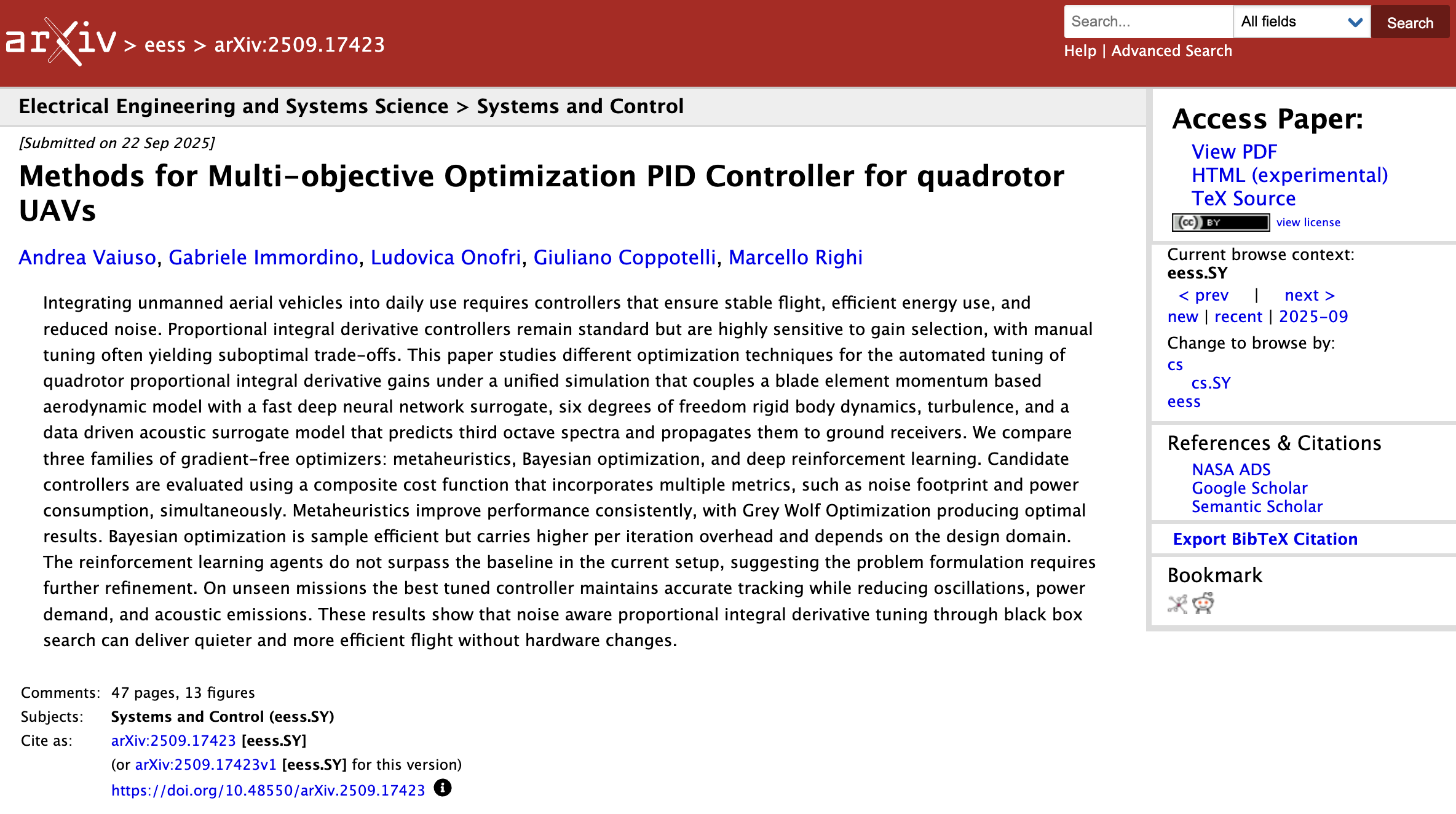 Preview of PID controller optimization paper